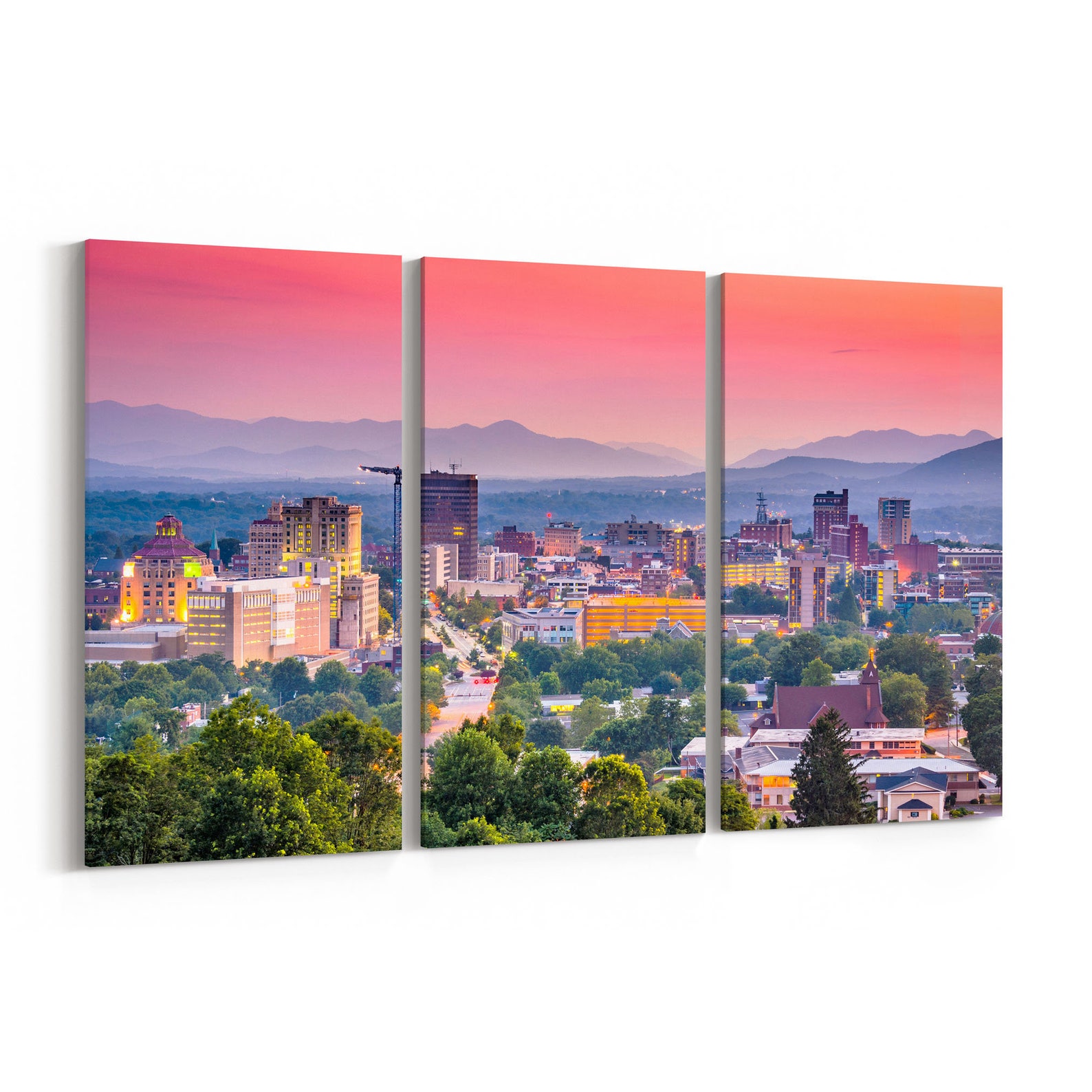 Asheville Skyline Wall Art Canvas Asheville Canvas Print North Etsy