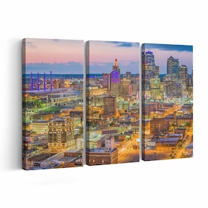 Kansas City Skyline Canvas print // Kansas City Skyline Wall Art // Kansas City Skyline Poster // Kansas City Skyline decoración del hogar // Kansas C