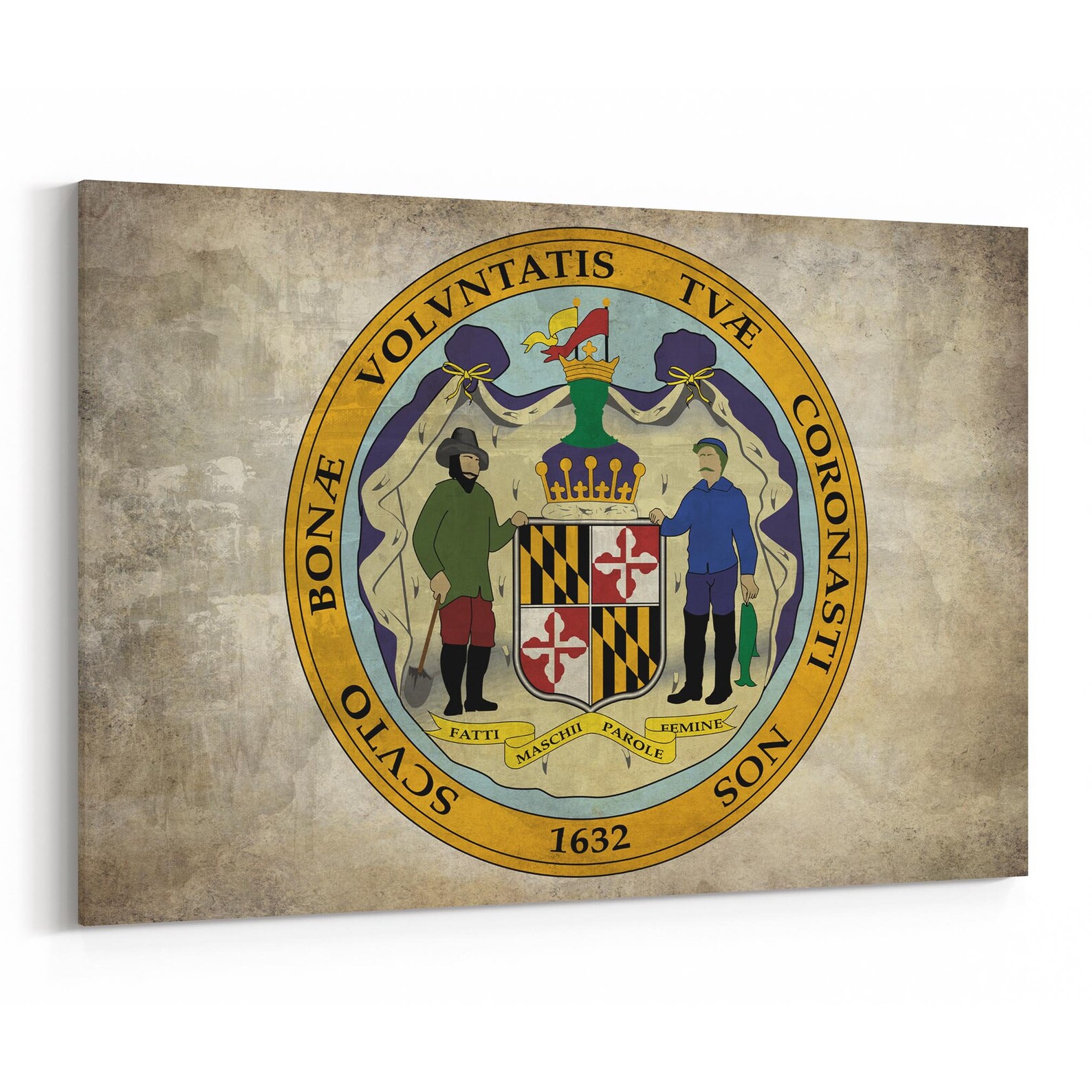 Maryland State Seal Wall Art Canvas Maryland State Seal Canvas | Etsy