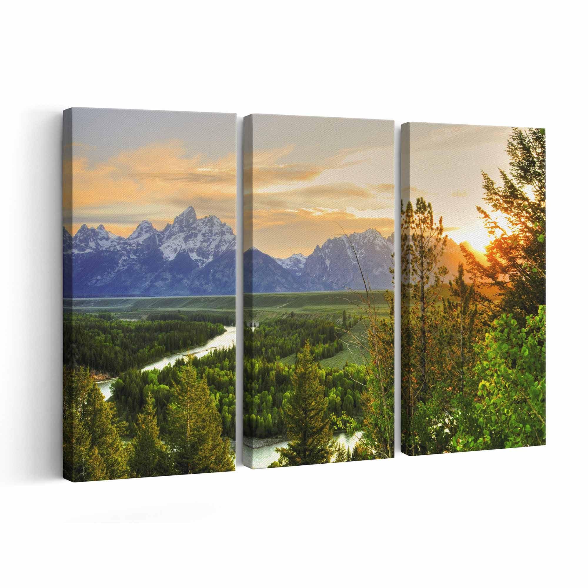 Grand Teton Wall Art | Canvas or Poster Print (framed) | Color / Black ...