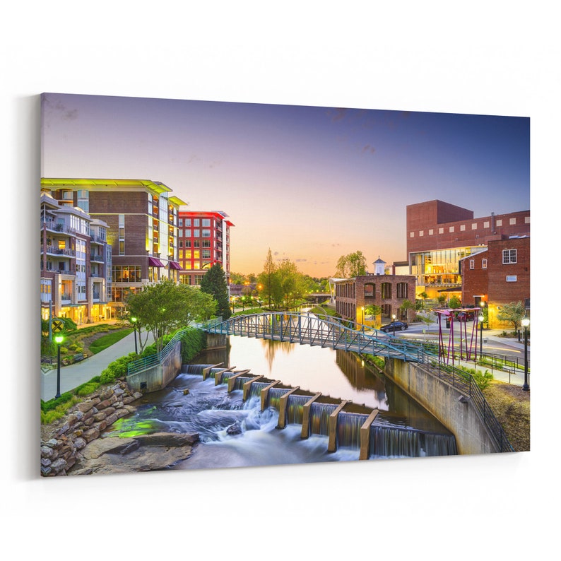 Greenville Skyline Wall Art Greenville Canvas Print Multiple Etsy
