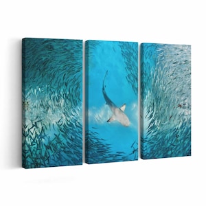 Shark Canvas print || Shark Wall Art || Shark Poster || Shark home decor || Shark Print