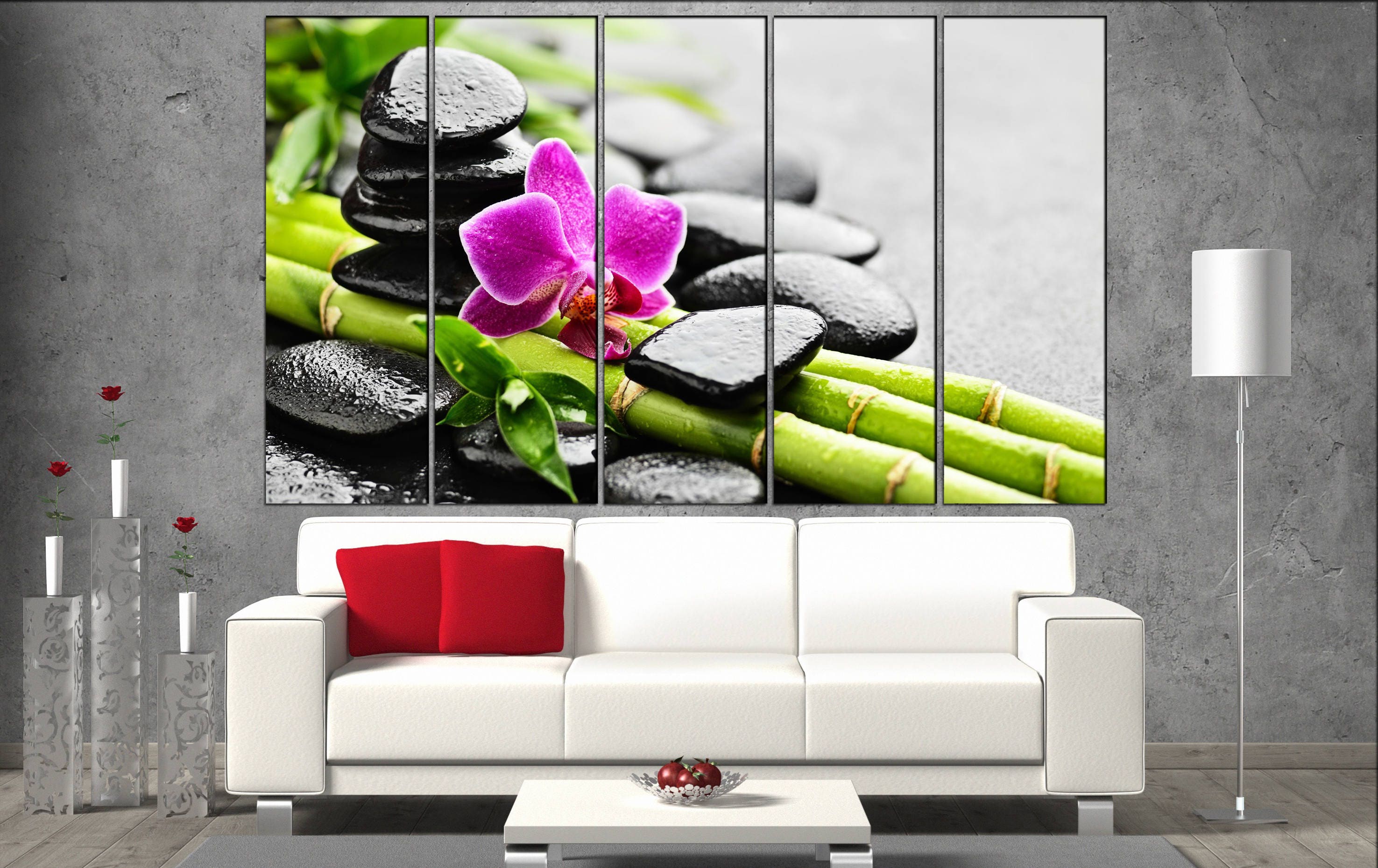 Zen Stones Canvas Wall Art Zen Stones Wall Decoration Zen Etsy