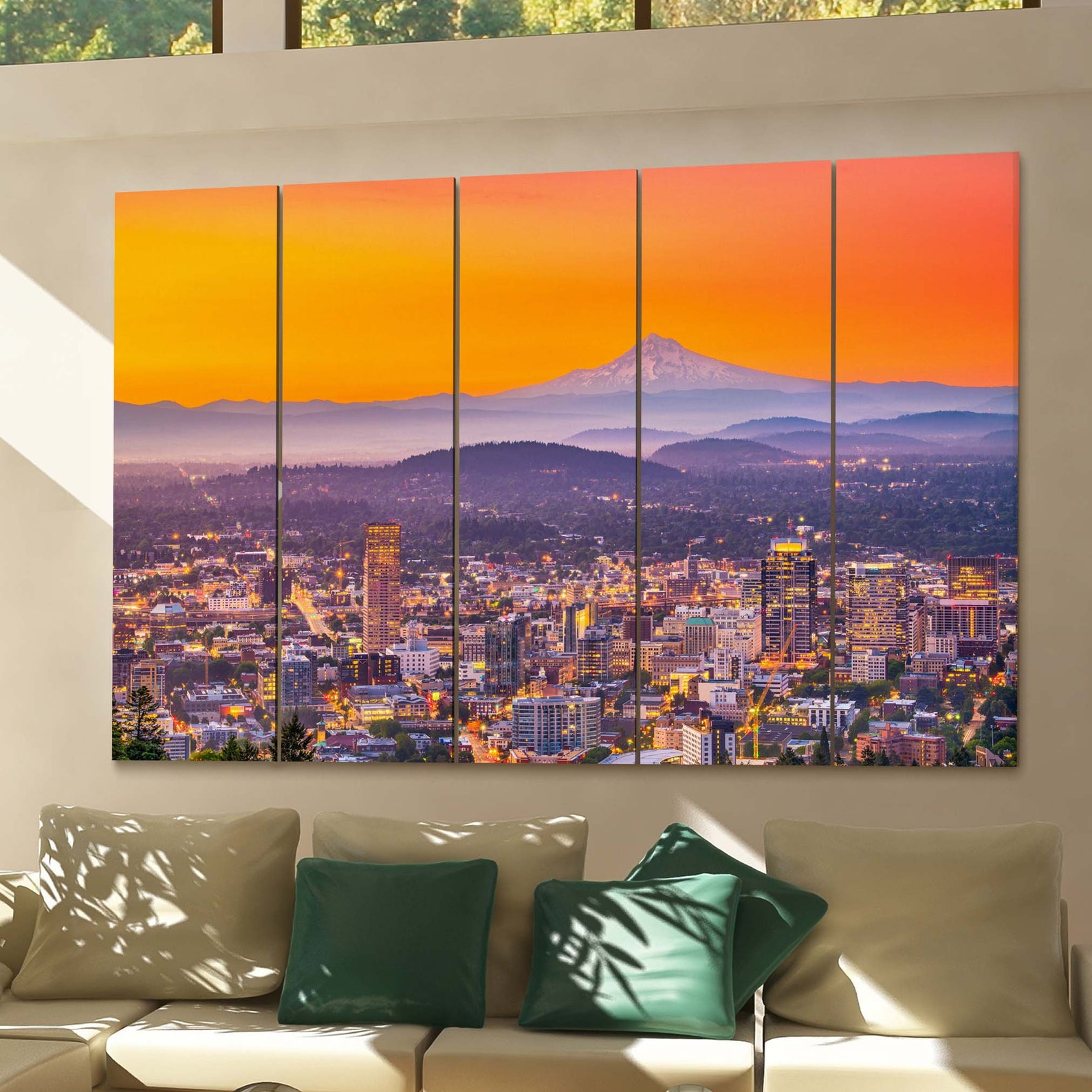 Portland Skyline Wall Art Portland Canvas Print Oregon Etsy