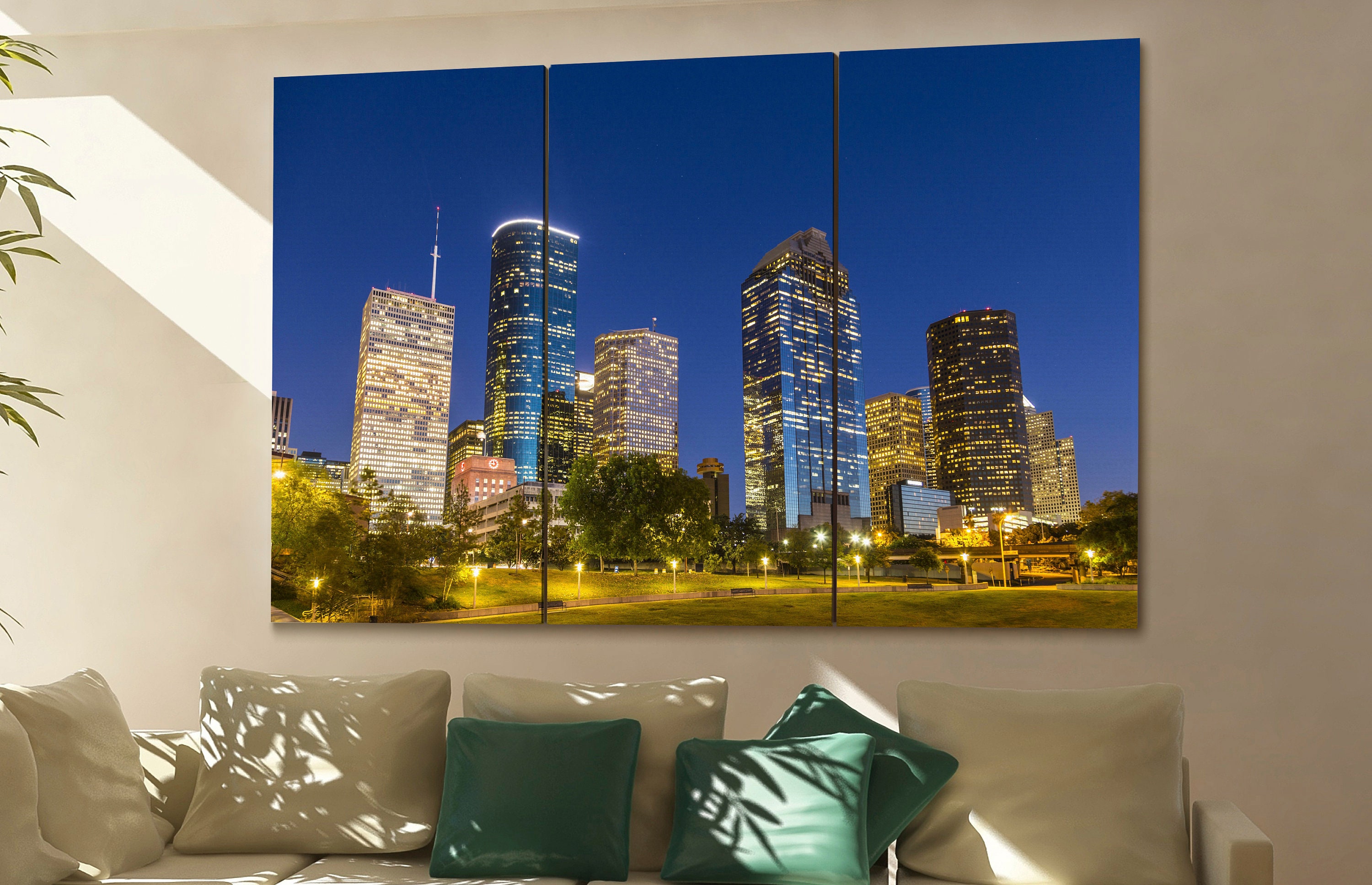 Houston wall art Houston skyline Houston cityscape Houston Etsy