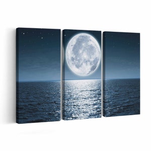 Full Moon Canvas print || Full Moon Wall Art || Full Moon Poster || Full Moon home decor || Full Moon Print