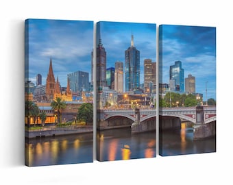 Melbourne Skyline wall art | Canvas or Poster Print (framed) | Color / Black-White