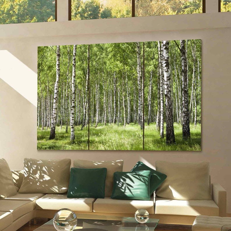Birch Forest Wall Art Birch Forest Canvas Art multiple Etsy