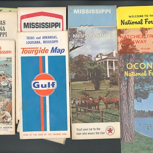 Vintage Mississippi Maps | Cartography Collection | Historical Wall Art | Maps & Guides | Collector&#39;s Geography Decor | Free Shipping