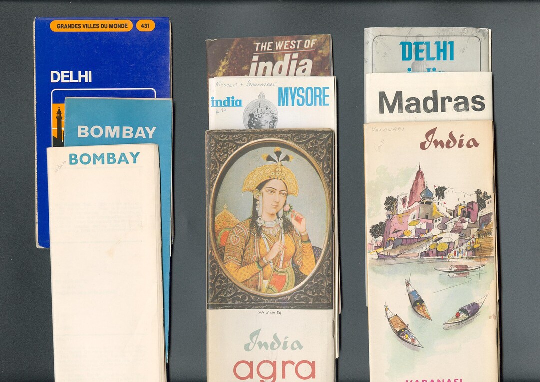 Vintage India Map Collection: Delhi, Bombay, Agra - Etsy
