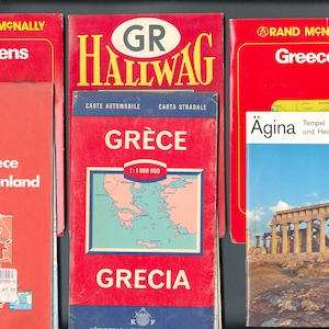 Vintage Greece Maps | Cartography Collection | Historical Wall Art | Maps & Guides | Collector&#39;s Geography Decor | Free Shipping