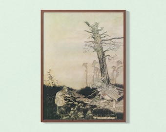 Alice in Wonderland Print | 9x12, 18x24 or 36x48 Size Art | Unframed Print | Fantasy Book Wall Art Print | Fast Delivery | Free Shipping