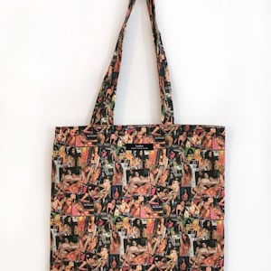 Tote bag en coton doublé cousu main motif vegas exclusif