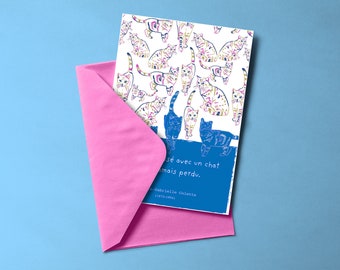 CATS-Postkarte in Risographie und farbigem Umschlag gedruckt
