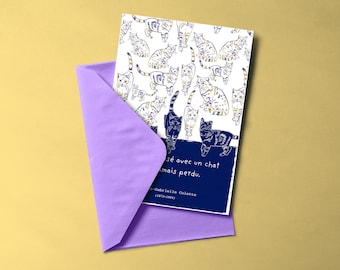 CATS-Postkarte im Risografie-Druckverfahren und farbiger Umschlag