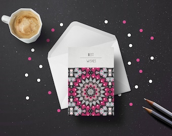 Grafische Grußkarte „Beste Wünsche“