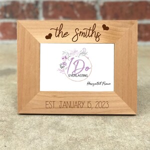 Personalized Wedding Gift Photo Frame, Custom Wedding Gift for Couple, Wedding Keepsake frame, Bridal Shower Gift, Custom Newlywed Gift