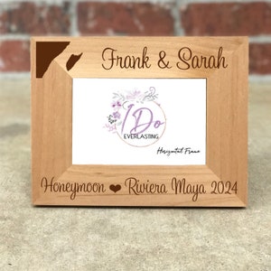 Personalized Riviera Maya Honeymoon Picture Frame, Custom Wedding Gift, Keepsake Wedding Frame, Mexico Vacation, Newlywed Mexico Honeymoon