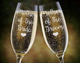 Mother of the Bride / Groom Champagne Glass, Champange Flutes, Bridesmaid Box Idea, Mother of the Bride Gift, Mother of the Groom Gift