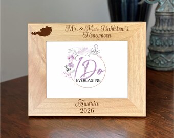 Austria Honeymoon Picture Frame, Austria Wedding Gift, Wedding Picture Frame, Honeymoon Gift, Austria Honeymoon, Wedding Keepsake Frame