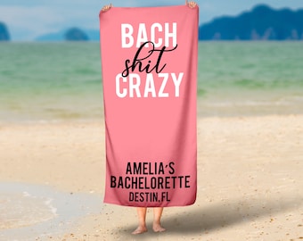 Personalized Bachelorette Beach Towel, Custom Bridal Party Gift