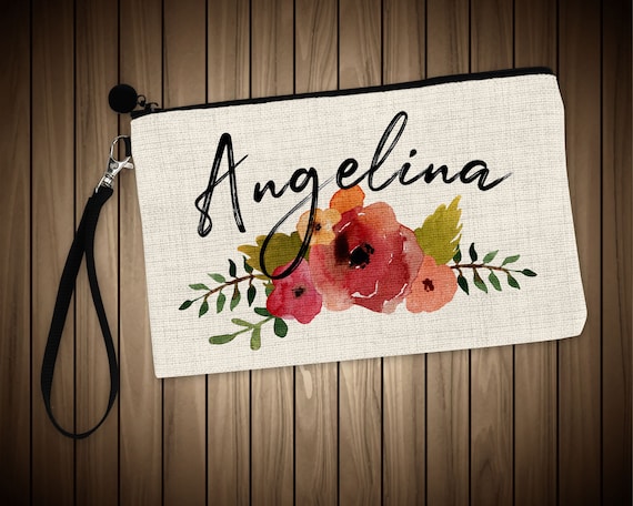 Personalized Name Makeup Bags Flower Bag Girl Personalized Name Makeup Bags Flower
