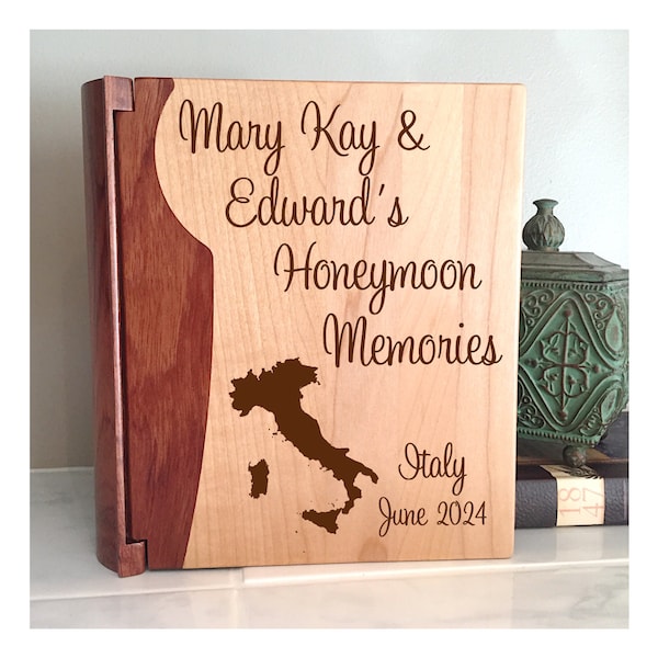 Personalized Honeymoon Photo Album, Italy Honeymoon, Wedding Gift, Gift for Newlywed, Honeymoon Memories, Italy Honeymoon Memories Keepsake