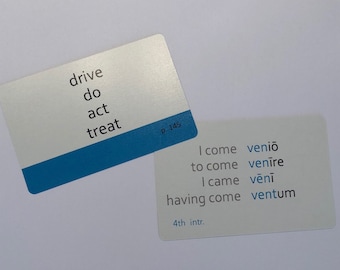 Color-Coded, Challenge A Set of Henle Latin Flashcard Playing Cards (Lessons 1-15)