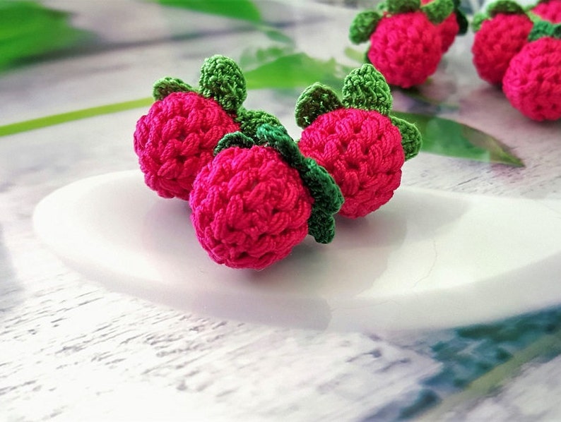 Crochet Raspberry 1 Pc Crochet Play Food Pretend Food - Etsy