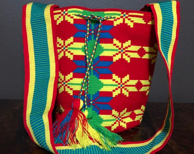 Authentic Wayuú Single Thread Mochila Bag from Colombia