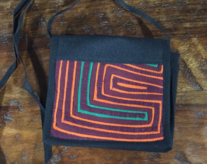 Kuna Mola Art Design Crossbody Phone Purse Handbag Handcrafted in Colombia