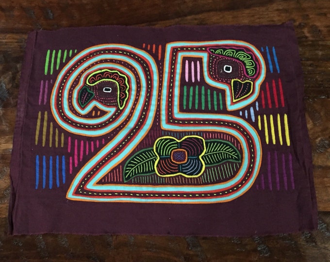 Hand Stitched Kuna Mola Art (approx. 17" x 12")
