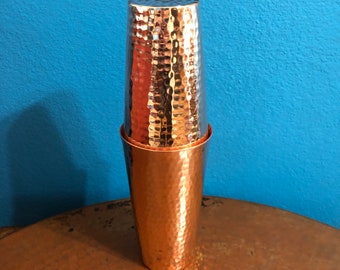 Pure Hammered Copper Boston Cocktail Shaker