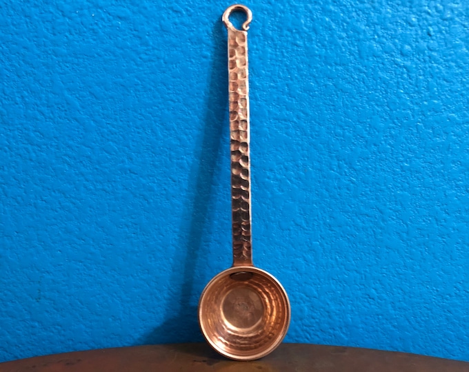 Hammered copper 1/2oz (1 tbsp.) coffee scoop measuring spoon - 7.5”