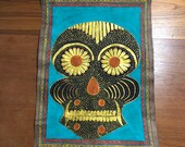 Calavera Skull Painting on Amate Bark Paper (15.5 x 23 )