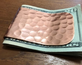 Pure Hammered Copper Money Clip