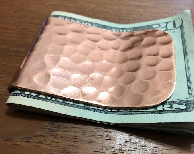 Pure Hammered Copper Money Clip