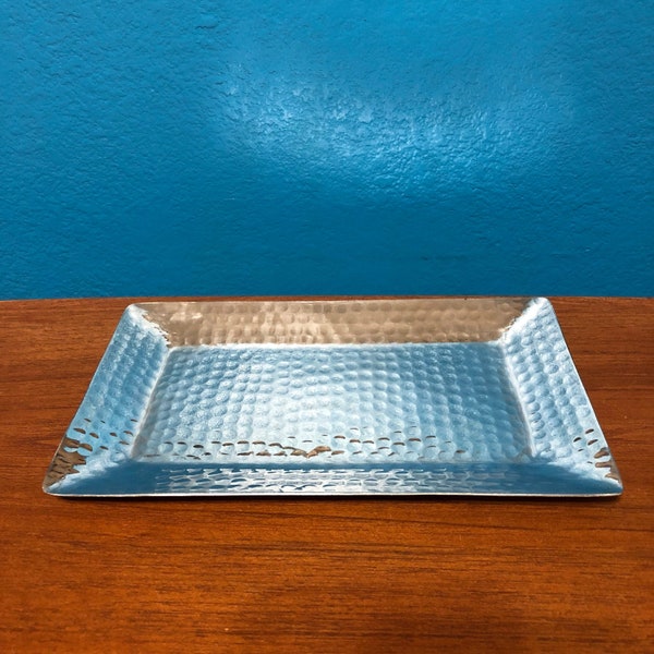 Hammered Aluminum Valet Tray  - 8" x 5"