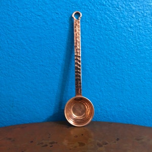 Hammered copper 1/2oz (1 tbsp.) coffee scoop measuring spoon - 7.5”