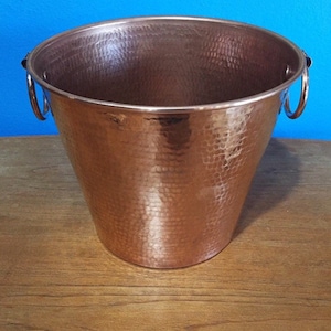 Hammered Copper wine bottle chiller / ice bucket (10&quot; diameter)