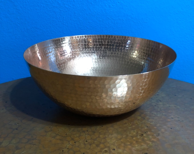 Handcrafted 10” Hammered Copper Bowl