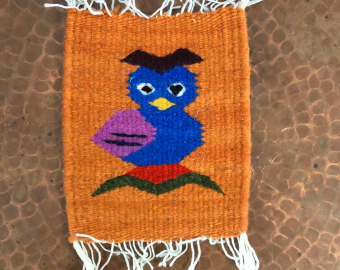 Zapotec hand woven merino wool drink coaster