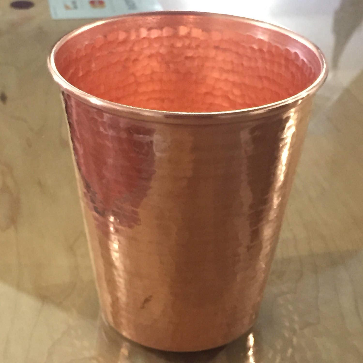 18oz Moscow Mule Hammered Copper Tumbler, tapered