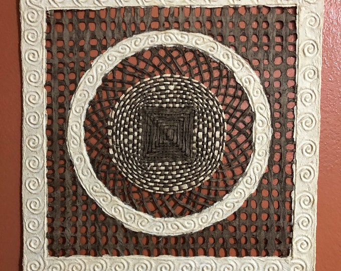 Handmade Amate Paper Wall Art from Mexico (15 1/2” x 15 1/2”)