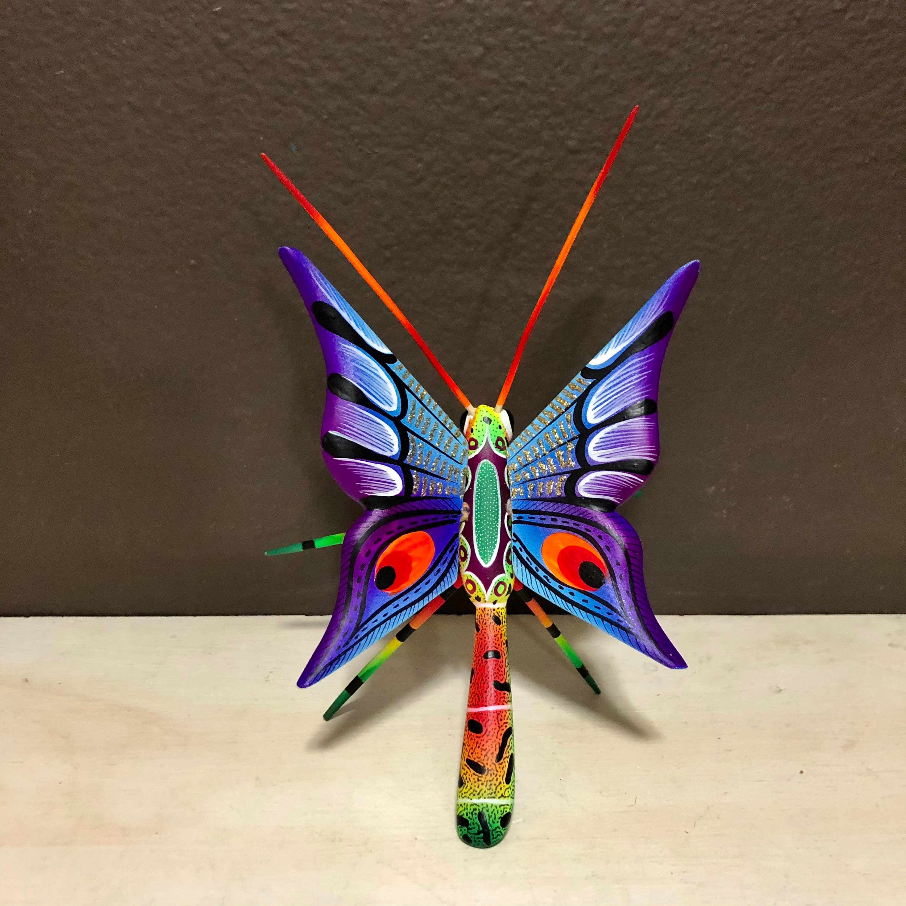 Alebrije Butterfly Handcrafted Wood Carving by Zeny Fuentes & Reyna