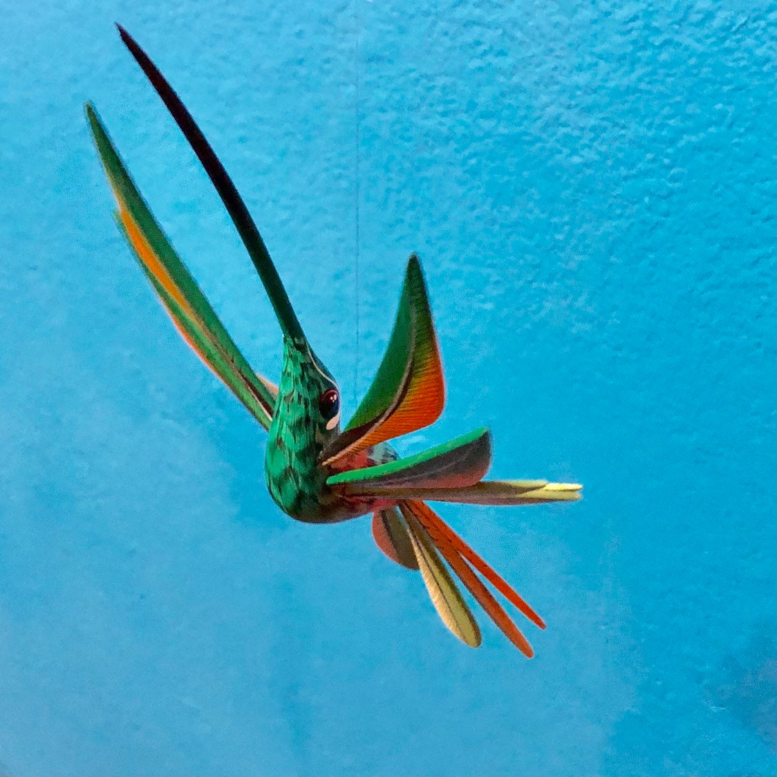 Alebrije Green Hummingbird by Roberto and Esperanza Martinez