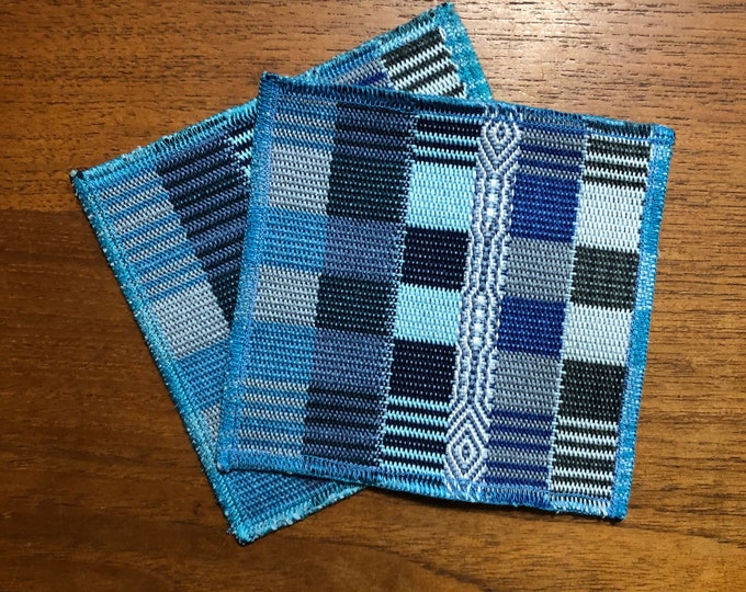 Handwoven Cotton Coaster from Otavalo, Ecuador- 5.25” x 5.25” (Set of 2)