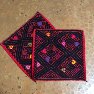 Handgeweven katoenen onderzetters (set van 2) uit San Cristobal de las Casas, Chiapas, Mexico - 5" x 5"