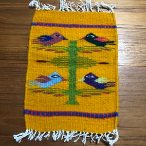 Zapotec handvävd merinoulltextil (20 x 25 cm)