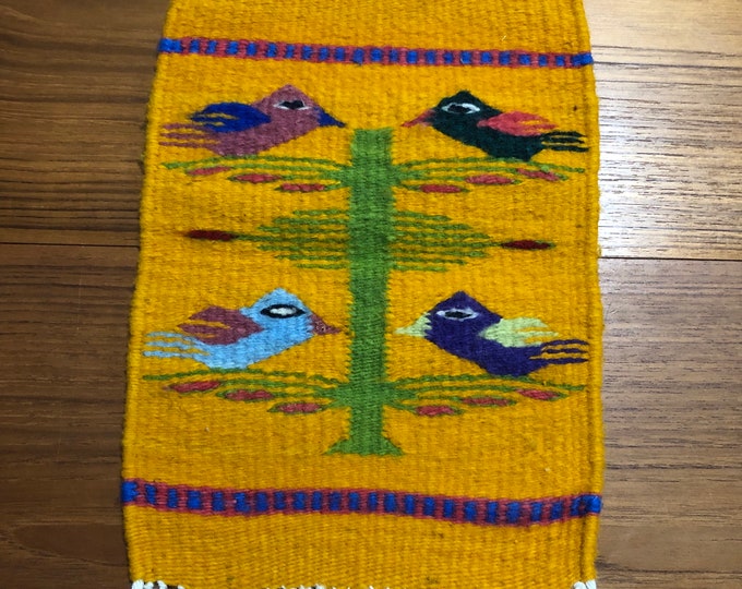Zapotec handwoven merino wool textile (8” x 10.5”)